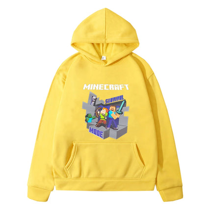 Minecraft print anime hoodie Cartoon jacket Autumn pullover Kawaii hoodies Fleece sweatshirt y2k sudaderaboy kids clothes girls