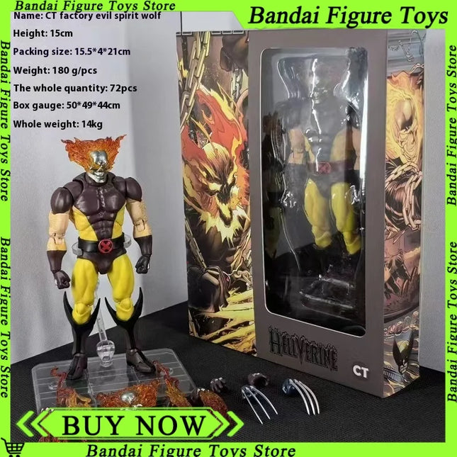 In Stock New CT Toys Hellverine Figure Wolverine Evil Wolf Mafex 096 138 X-Men Anime Action Figure Figurine Customized Toys Gift