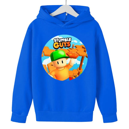 Stumble Guys Hoodies Cotton Long Sleeve Fashion Print Tops Cartoon Comfortable Warm Spring Autumn Sweatshirt for Children