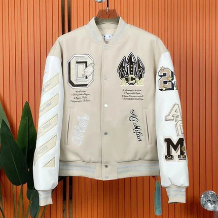 Fashion Embroidered Varsity Jacket Men Streetwear Bomber Jacket Baseball Coat Streetwear Men Clothing Oversized Coats