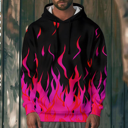 Autumn Hoodies Fashion Flame 3D Print Men Women Streetwear Hooded Sweatshirts Pullover Oversized Harajuku Coat Man Clothing