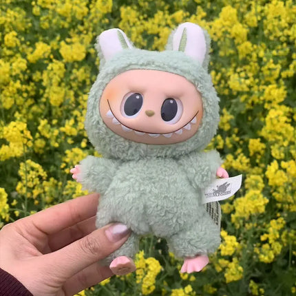 15CM Cute Labubu Plush Doll Keychain Toys Kawaii Macaroon Labubu Vinyl Face peluche Dolls Pendant Keychain Christmas  Kid Gift