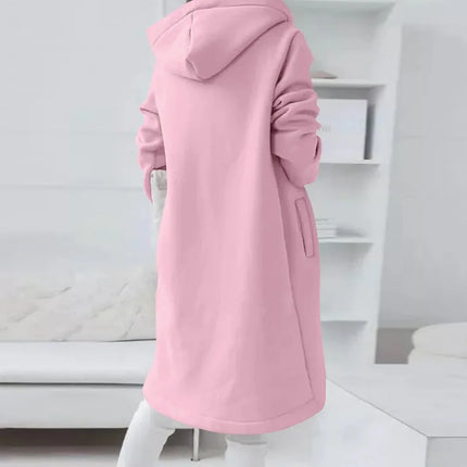 Oversized Women Loose Zip Sweatshirts Casual Female Hoody Tie Collar Zip Up Pocket Baggy Streetwear Hooded Coats JYFS-JY7755