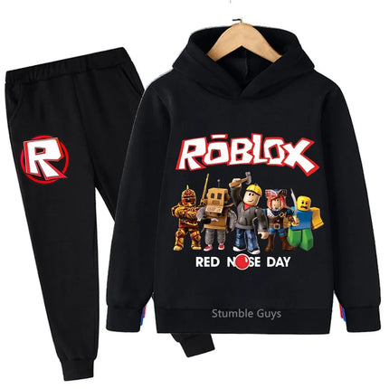 Roblox Kids Fashion Hoodie Set Anime Character Graphic Spring Autumn Boys Clothes Girls Casual Sweatshirt