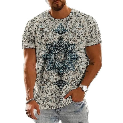 Summer Fashion National Characteristic Clothing Printed Men's And Women's Casual Round Neck Short Sleeve Hip Hop Street T-shirt