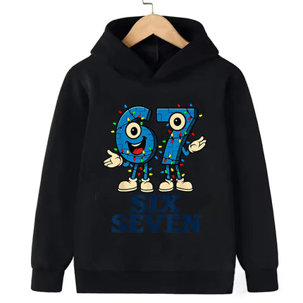 67 Six Seven Hoodies Clothing Italian Brainrot Sweatshirt Children Korean Tops Steal A BrainRot Cartoon Girls Boy Hooded Girls