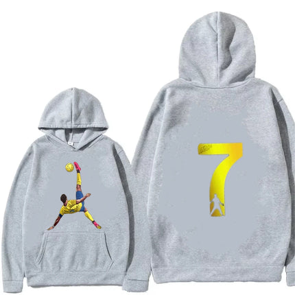Children tops age 3-12 Boy pocket Hoodie Famous football stars Number 7 Sweatshirt yellow coat Boy Girls red spring Clothing