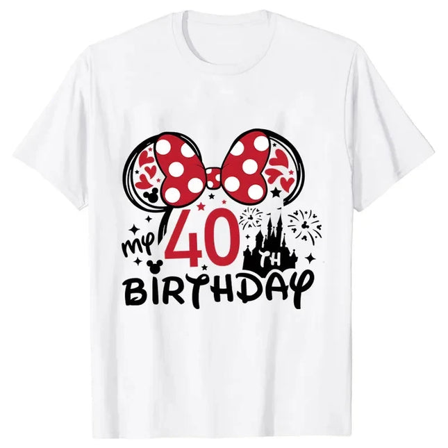 Happy Birthday Female Clothing My 40 Th Brithday T-Shirt Y2k Funny Graphic Print Cotton Tops Short Sleeve Tee Streetwear Tshirts