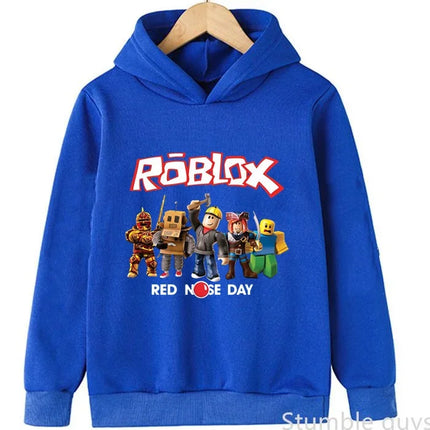 Kids Roblox Hoodie 3-12Y Autumn Sweatshirt 3D Game Print Boys Girls Fashion Casual Sportswear