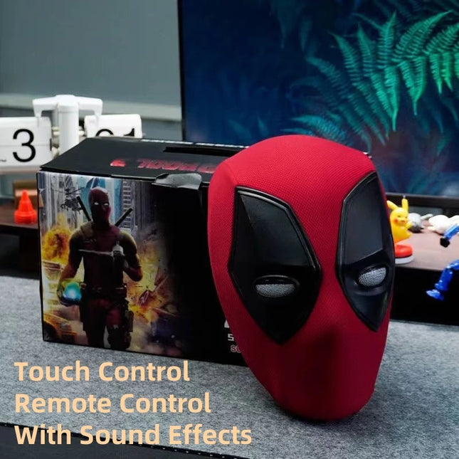 2024 Deadpool Wolverine Mask Headwear Marvel Deadpool Cosplay Headset Electric 1/1 Remote Control Eye Blink Shine Adult Gift Toy