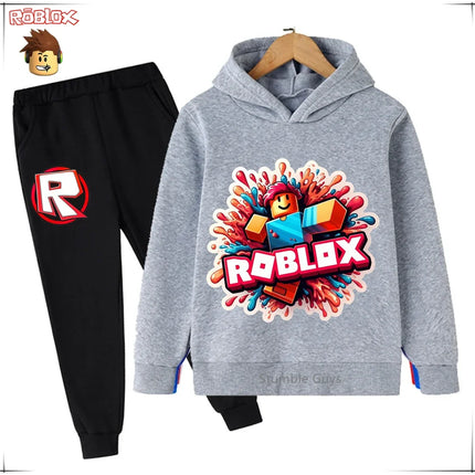 Roblox Kids Fashion Hoodie Set Anime Character Graphic Spring Autumn Boys Clothes Girls Casual Sweatshirt
