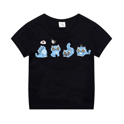 Kpop Demon Hunters Children's Clothing Short Sleeve T-shirt Cute Kpop Demon Hunters Tiger Harajuku Tshirt for Boys Girls