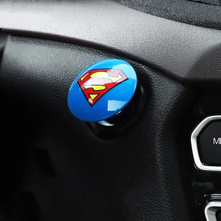 Hot Disney Iron Man Spiderman Car Interior Sticker Anime Figure Car Engine Ignition Start Switch Button Cover Trim Stickers Toys