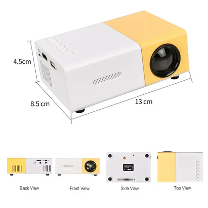 YG300 LED Outdoor Mini HD 1080P Mobile Projector YG300 USB Children's Projector Ultra-clear Mini Portable Mini Projector
