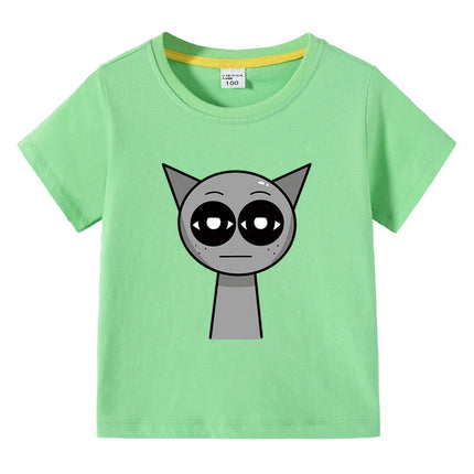 Summer Hot Sprunki Clothes Kids Game Incredibox Cotton T shirt Boys Short Sleeve Tee Toddler Girls Causal Tops Children Clothing