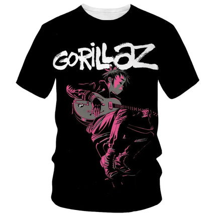 New Hot Trend Men's Fashion Cartoon 3D Printed T-shirt Men's and Women's Casual Hip Hop Short Sleeve Harajuku Style Street Crewn