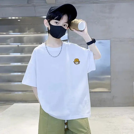Children's Clothing, Boys' Short Sleeved T-shirt, Summer Children's Top, Big Boys' Summer Pure Cotton, Summer Trend T