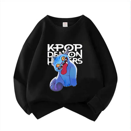 Crew Neck Kid Hoodie Movie Unisex Hoodies Manga Kids Kpop Demon Hunters Children's Sweatshirt Cute Tiger Hoody for Boys Girls
