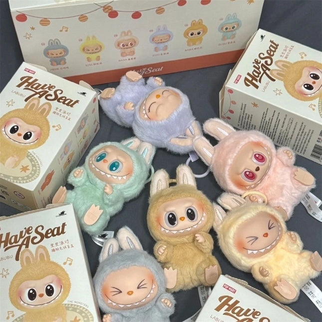 Hot The Monsters Have A Seat Series Labubu Vinyl Plush Doll Blind Box Toy Action Figure Anime Model Mystery Box Gift Collection
