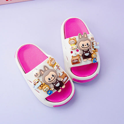 New Popular Cartoon Brown Versatile Eva Slippers for Boys and Girls, Fashionable Double Soft-Soled Non-Slip Sandals 831