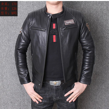 Sheepskin 100% Real Coat Men Autumn Winter Clothes Men's Leather Jacket 2023 Streetwear Moto Bliker Genuine Leathers 680