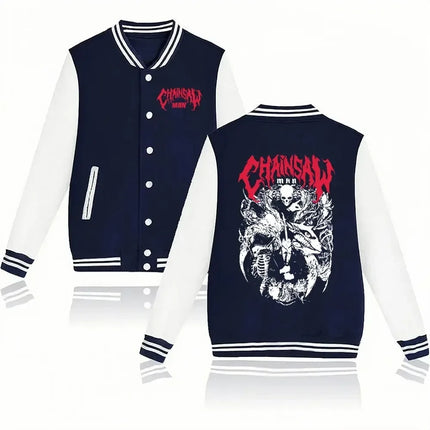 2024 Japan Anime Chainsaw Man Baseball Uniform Men Women  Sweatshirt Harajuku Manga Aki Hayakawa Bomber Jackets