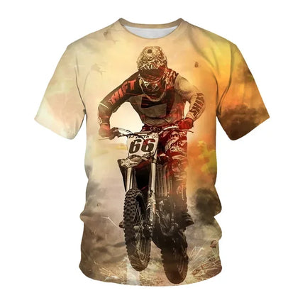 New Heavy Duty Motorcycle Harley Printed T-shirt 3D Men's and Women's Fashion Outdoor Sports T-shirt Summer Casual Cool Personal