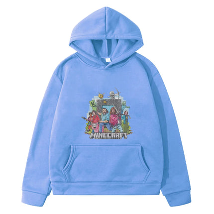 Minecraft print Autumn Kawaii hoodies Fleece sweatshirt boy pullover Cartoon anime hoodie jacket y2k sudadera kids clothes girls