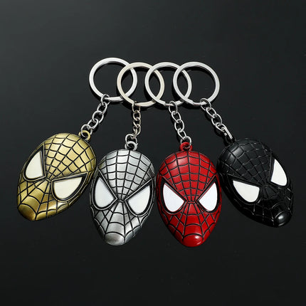 Marvel Spiderman Keychain Y2k Anime Avengers Alloy Spider Mask Keyrings Boys Men's Pendant Key Chain Jewelry Accessories Gift