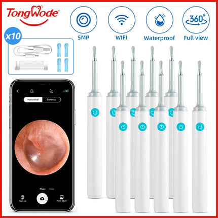 Wireless Visual Ear Endoscope Spoon Safe Silicone Earpick 5MP Camera Ear Wax Remover Luminous Otoscope 3.9mm Ear Cleaning Tools