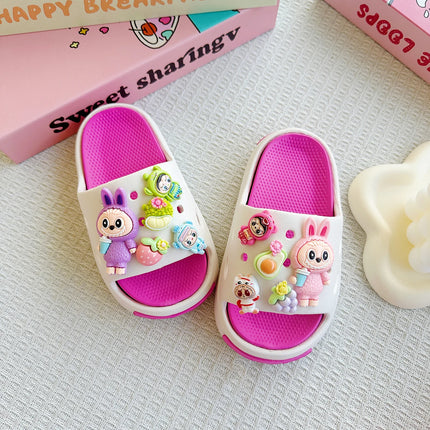 Popular  Labubu  Fruit Versatile  Eva Slippers Fashionable Double Soft-Soled Non-Slip Sandals