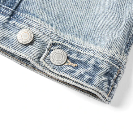SIMWOOD 2025 Spring New Oversize 12.5oz Classical Denim Jackets Men Washed Vintage Casual Jacket