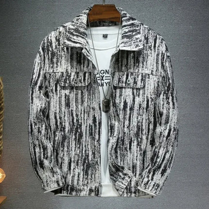 Summer New Men Pure Colour Denim Jacket Single-breasted Lapel Daily Casual Coats