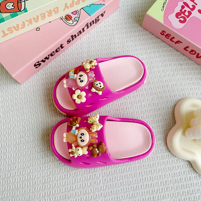 New Popular Cartoon Bear Versatile Eva Slippers for Boys and Girls, Fashionable Double Soft-Soled Non-Slip Sandals 831