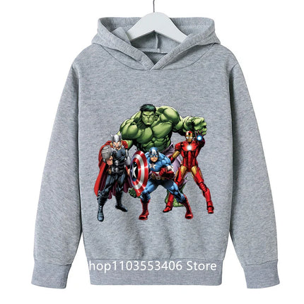 2024 Cartoon printed Hulk children's hoodie boys spring and autumn pullover boys cartoon top baby hoodie pure cotton