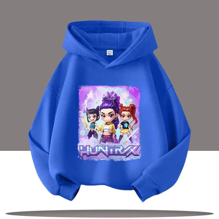 KPop Demon Hunters Hoodies Baby Girl Boy Clothes Fashion Casual Hooded Sweatshirts K-Pop Demon Hunters Pullover Kids Outfits Gif