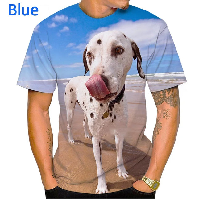 2022 Animal Dalmatian 3D Men's T-Shirt Fashion Dog Cute Aalmatian Shiba Inu Unisex Casual Streetwear Shirt