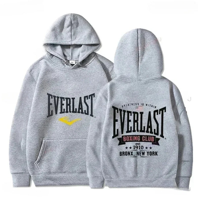2025 Harajuku Casual Everlast Logo Font Graphic Hoodie Winter Man Sweatshirt Classic Hot Products Selling Street Wear Trends