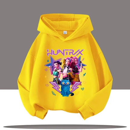 KPop Demon Hunters Hoodies Baby Girl Boy Clothes Fashion Casual Hooded Sweatshirts K-Pop Demon Hunters Pullover Kids Outfits Gif