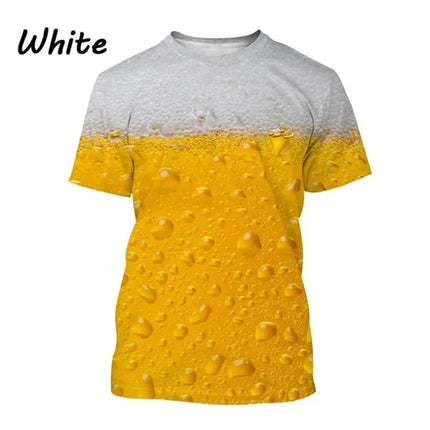 Funny Bubble Beer 3D Printed T Shirt For Men Fashion Graphs T-shirt Summer Gym Sports Short Sleeve Tees Quick-drying Women Tops