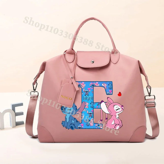Disney Stitch High-capacity Luggage Bag for Women Anime Fashion Crossbody Bags Fashion Travel Portable Simple Tote-bag Gifts
