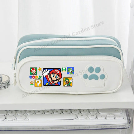 Super Mario Dog Claw Large Capacity Pencil Case Anime Cartoon Fashion Stationery Storage Bags Boys Girls Cute Pen Box Gifts