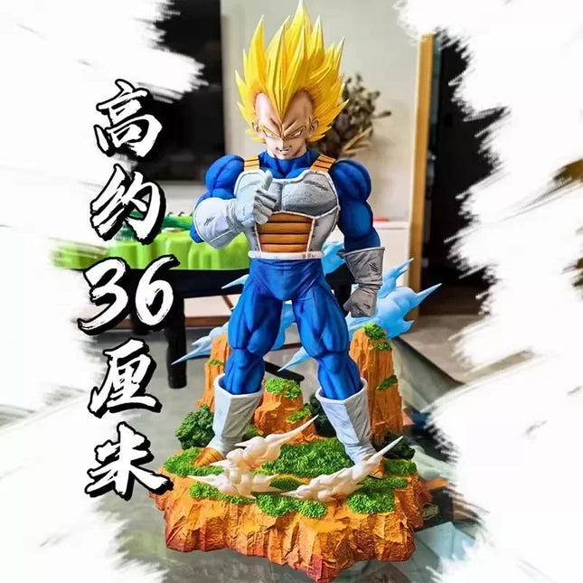 37cm Anime Dragon Ball Cs Vegeta Figures Gk Goku Demonize Super Saiyan Statues Around Anime Scenes Pvc Model Ornament Toys Gifts
