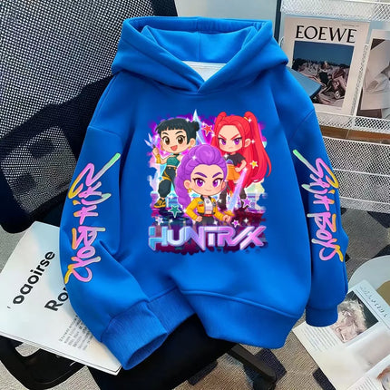 Christmas Children's Boys and Girls Anime Clothing Kpop Devil Hunter Hoodie Casual Fashion Autumn/Winter Warm Sweatshirt