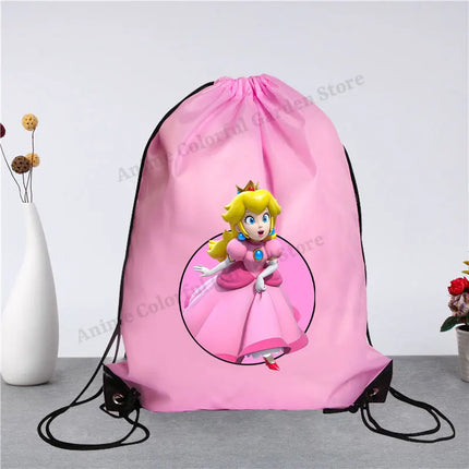 Super Mario Drawstring Bag for Men Women Anime Cartoon Portable Shopping Bags Fashion Simple Handbag Fitness Yoga Storage Pouch