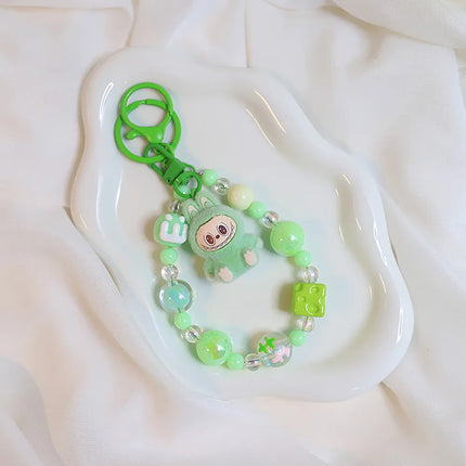 High-value Cute Cartoon Labub Doll Keychain Creative Exquisite Beaded Backpack Pendant Gift