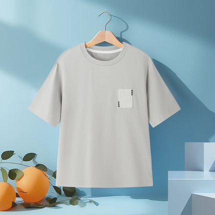 2025 New Summer Boys Striped Cotton T-Shirt Loose Fit Round Neck Short Sleeve Tee for Kids Ages 3-14 Years