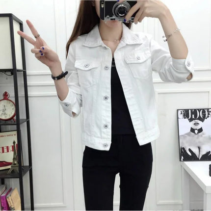 Fashion Denim Women Jacket 2024 Winter New Long Sleeve Women Coat Elegant Casual Overcoat
