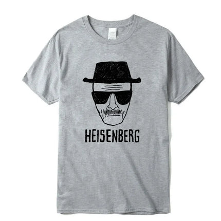 Men Fashion Casual Top Quality Short Sleeve 100% Cotton Loose Heisenberg PrintedTshirt Casual Mens Tshirt Cool Summer Men Tshirt