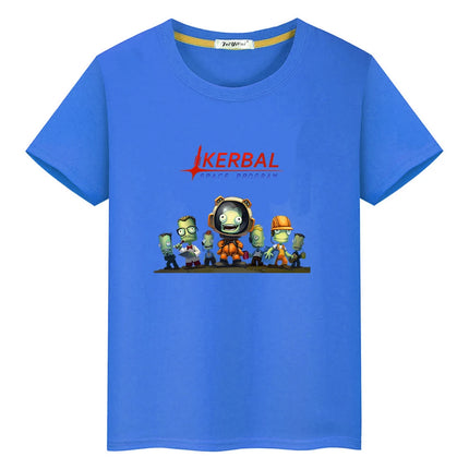 Kerball Space Program T-shirts 100% Cotton Kawaii Printing Tee-shirt Cute Graphic Cartoon Boys/Girls Tshirt Children Summer Tops